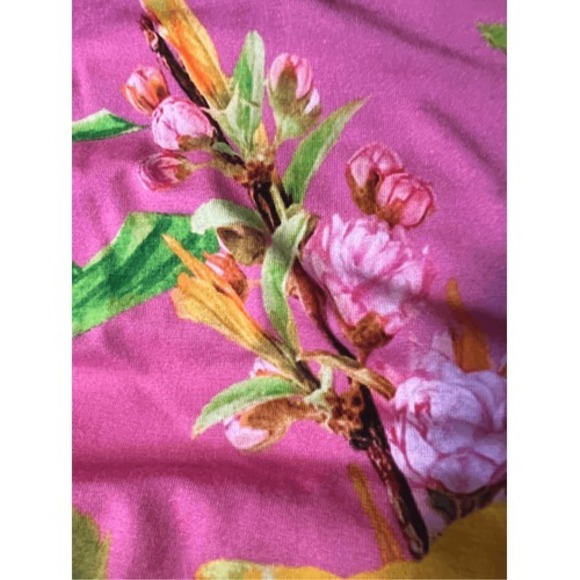 NWT Dressed in Joy Bright Print Bamboo Blend SUPER soft Flattering Ruched Side T - Picture 7 of 11